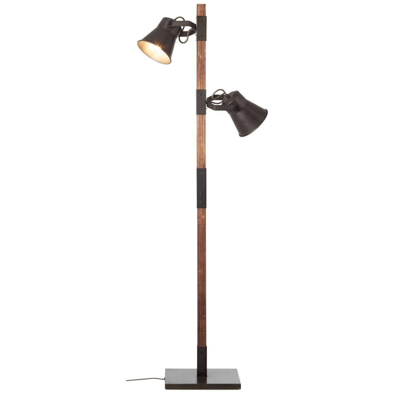 Brilliant Tischleuchte »Plow« E27 1 Stk. Standleuchte 2flg schwarz stahl/holz