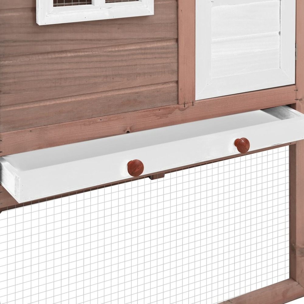 Poulailler avec nichoir 191 x 67 x 117 cm bois de sapin massif moka et blanc