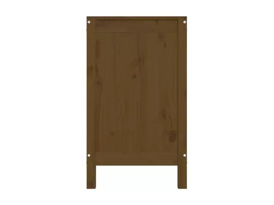 Boîte à linge Marron miel 88,5x44x76 Bois massif de pin
