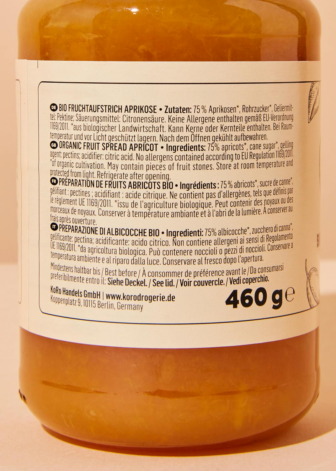 Bio Fruchtaufstrich Aprikose 460 g