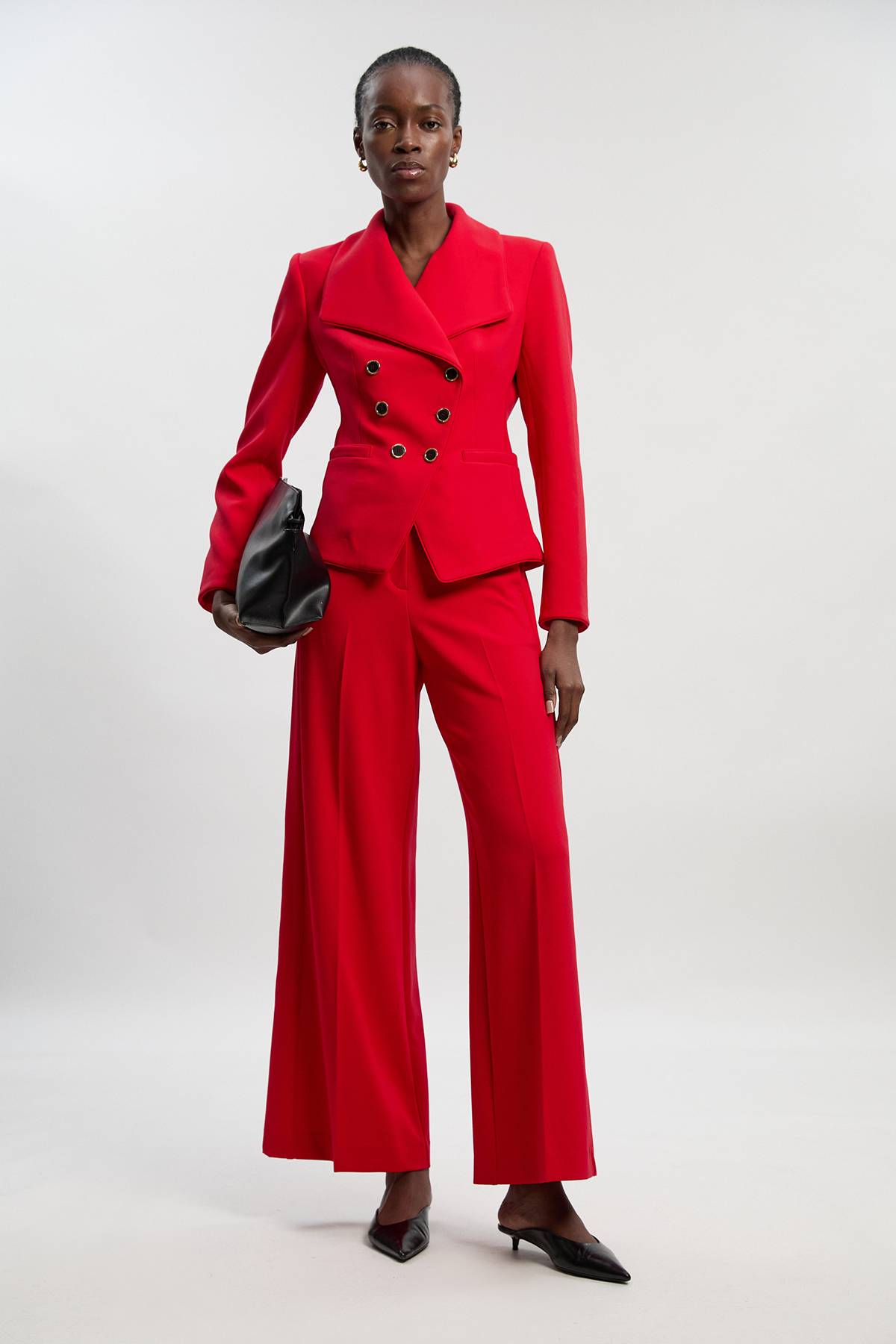KarenMillen Blazer Ajusté Compact Stretch à Finitions Contrastées