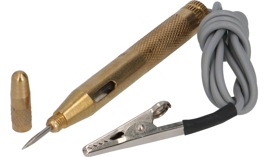 Prøvelampe, messing, 6-24 volt