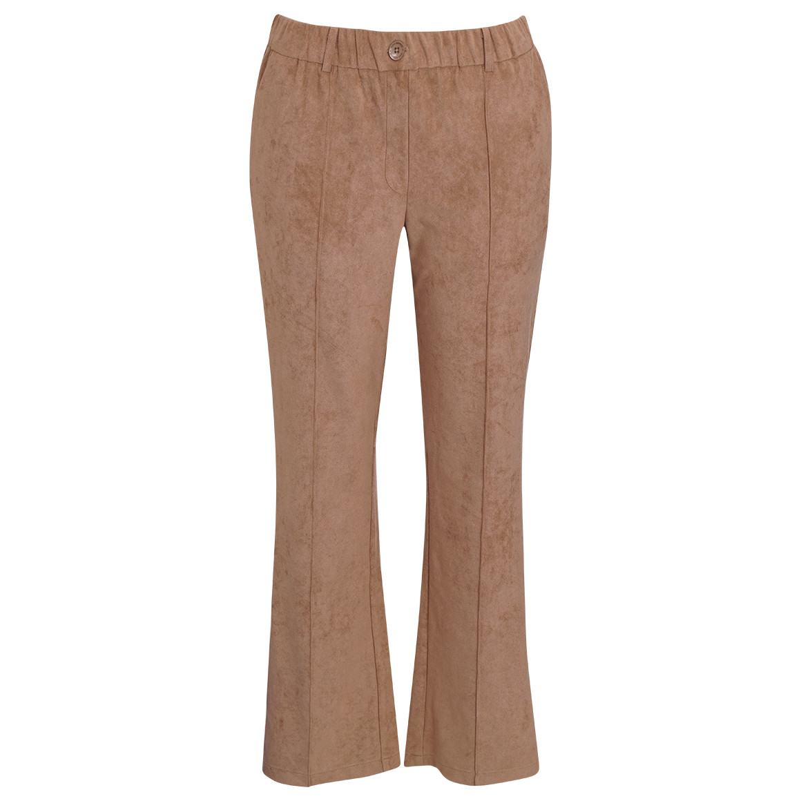 Gina Benotti Damen Velourshose mit Straight-Fit hellbraun