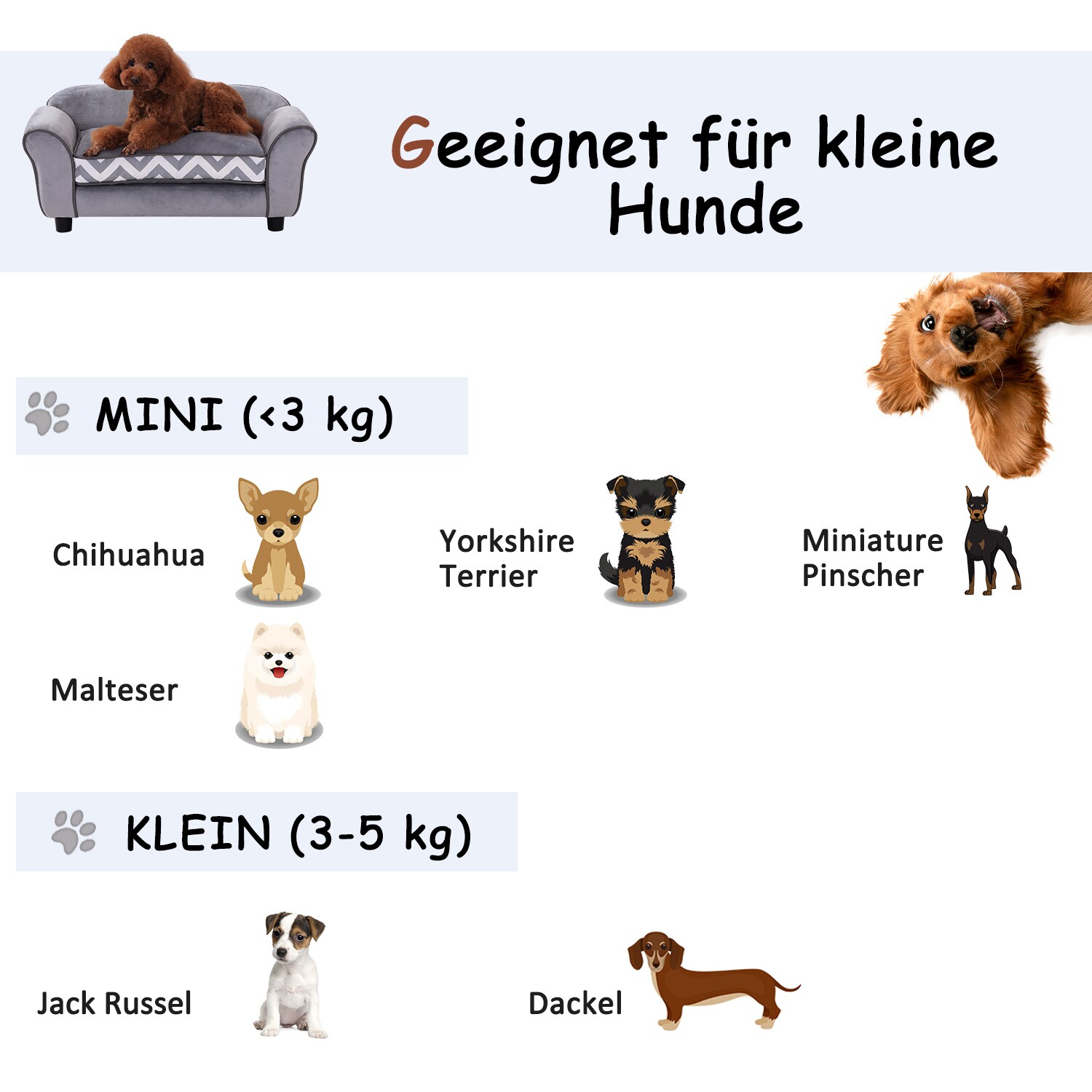 PawHut Hundesofa 73,5 x 41 x 33 cm (LxBxH)