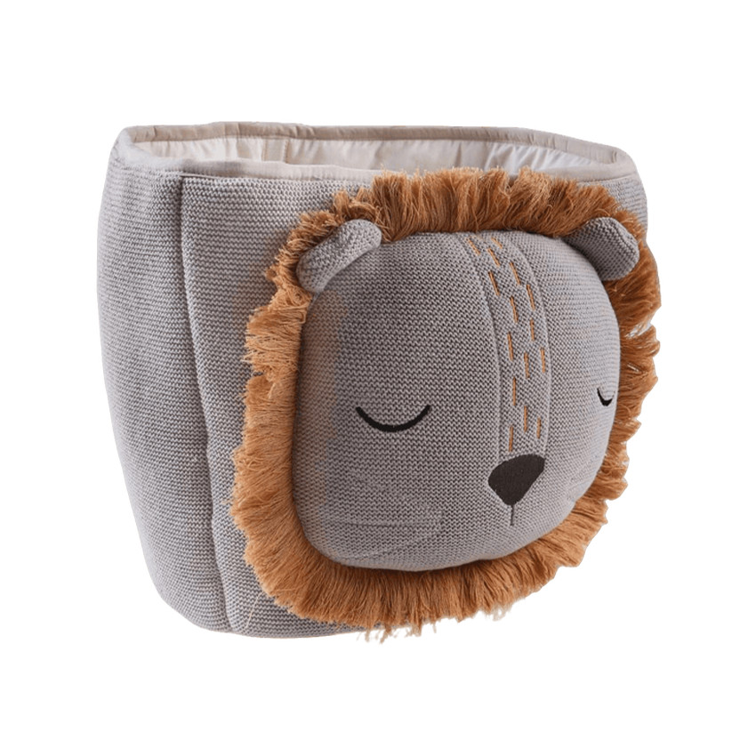 Panier de rangement en tricot jacquard lion Babou