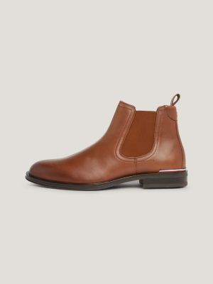 Botas Chelsea de couro de cano baixo