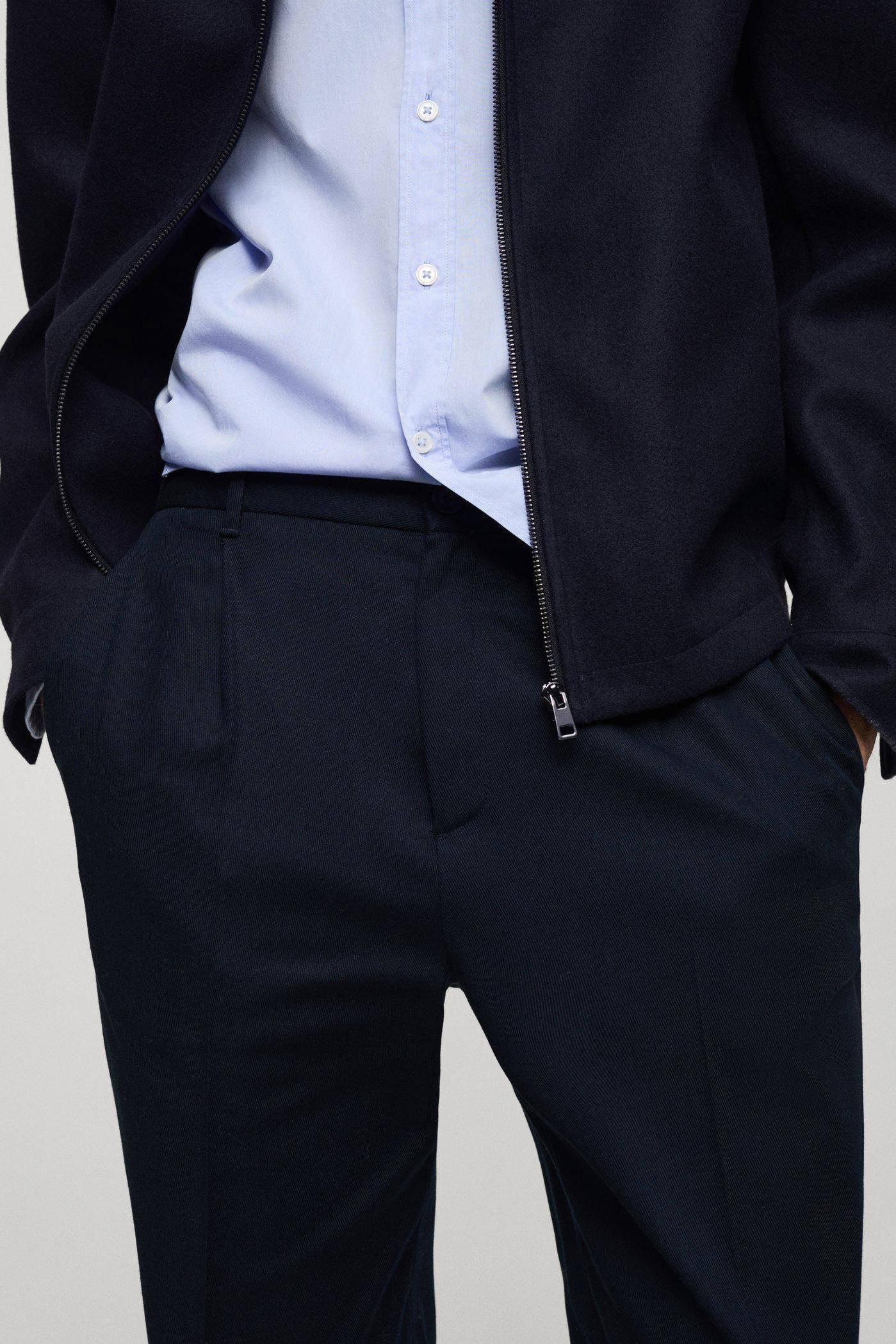 Mango Man straight pantalon donkerblauw