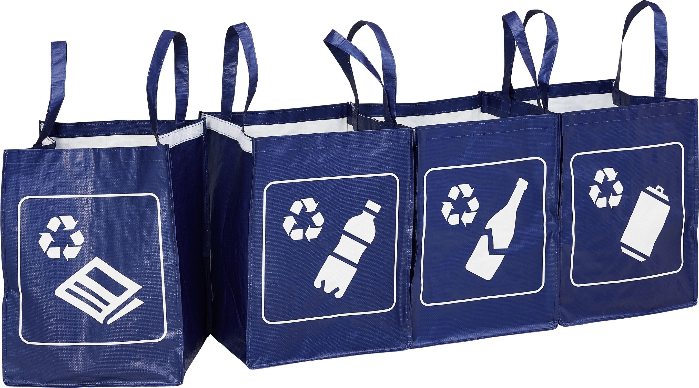 PICTO Recyclingtaschen 4 Stk. - Blau / B: 30.0 cm x T: 30.0 cm x H: 40.0 cm