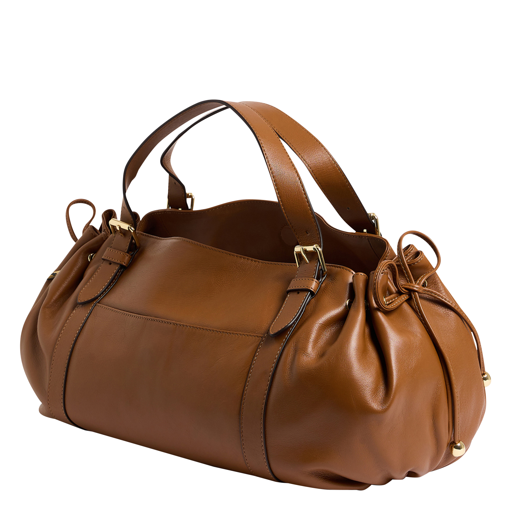 ST GERMAIN - Sac porté main en cuir grainé | Marron