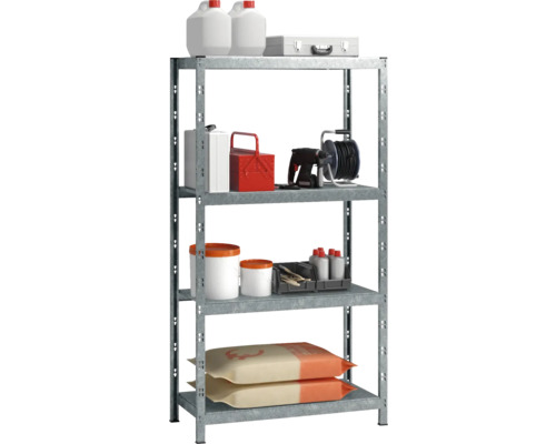 Vario insteek basisstelling Schulte verzinkt 195x100x50 cm 4 legborden draagvermogen 600 kg