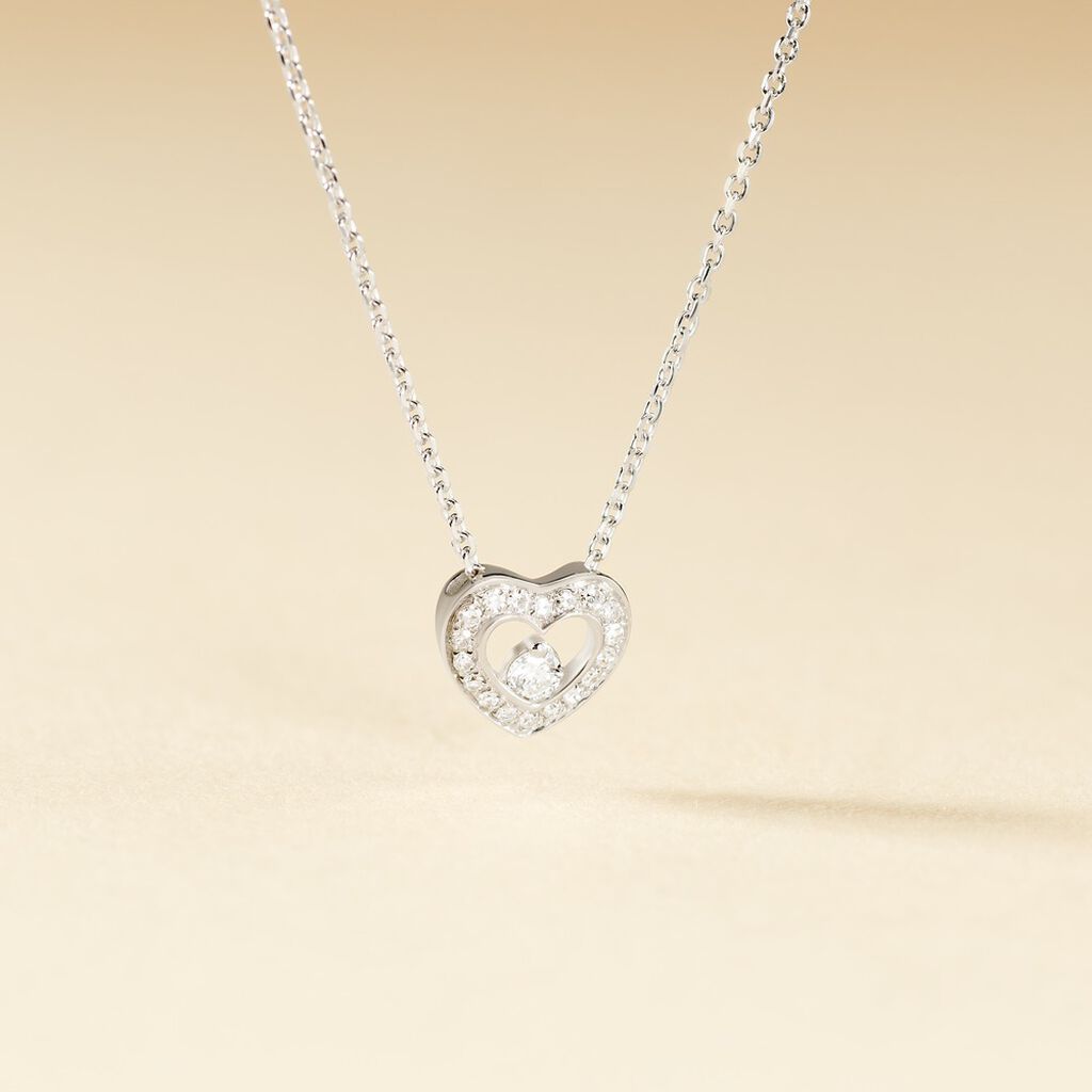 Collier Purete Or Blanc Diamant