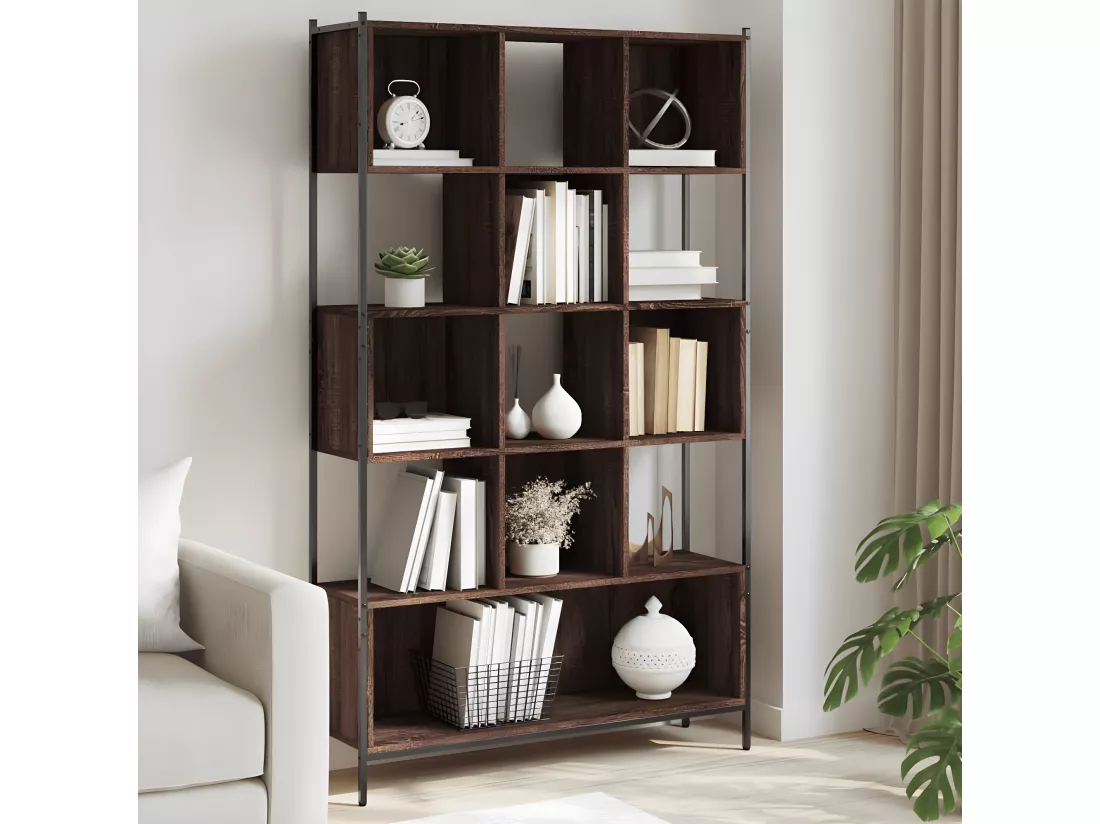 Bibliothèque chêne marron 102x28x172 cm bois d'ingénierie