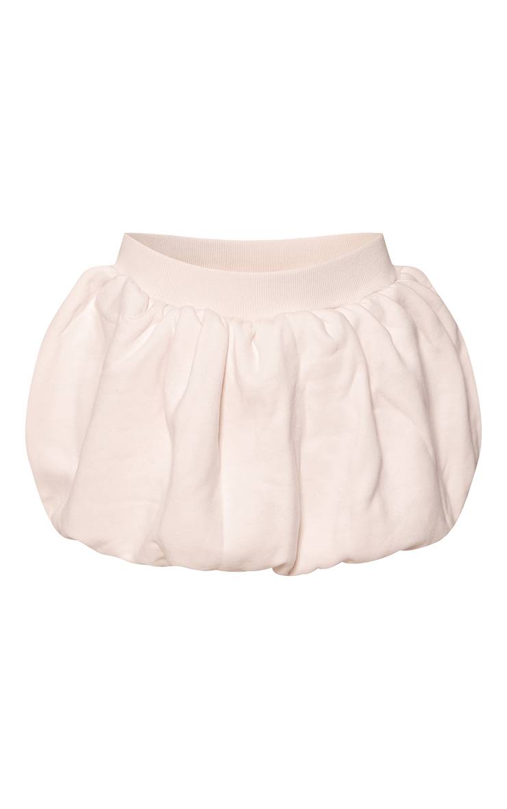 Crème Jupe-short Mini Bouffante En Molleton Doublé