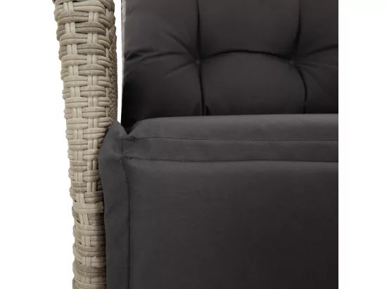 Chaises inclinables de jardin lot de 2 avec repose-pied rotin