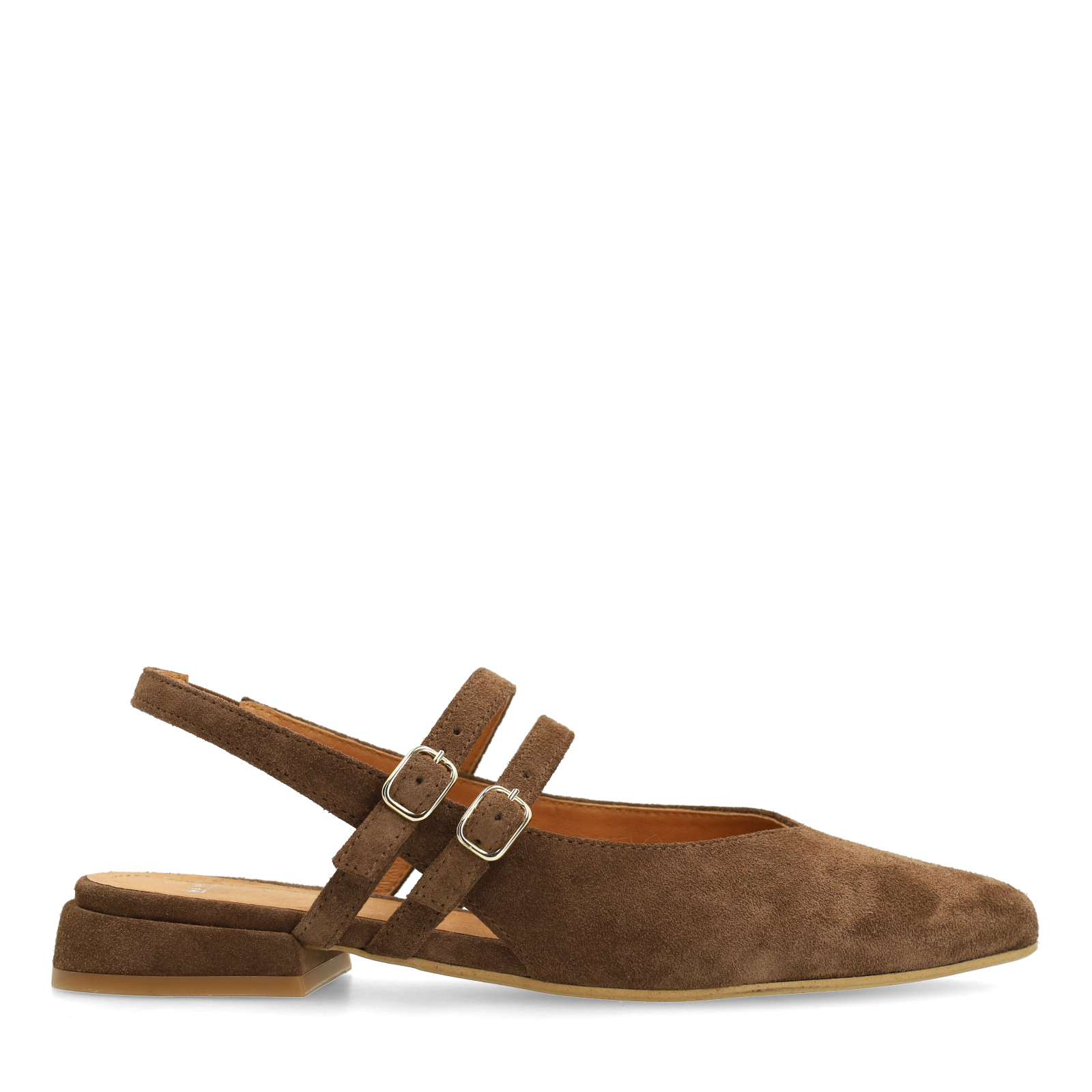 Bruine suède slingbacks