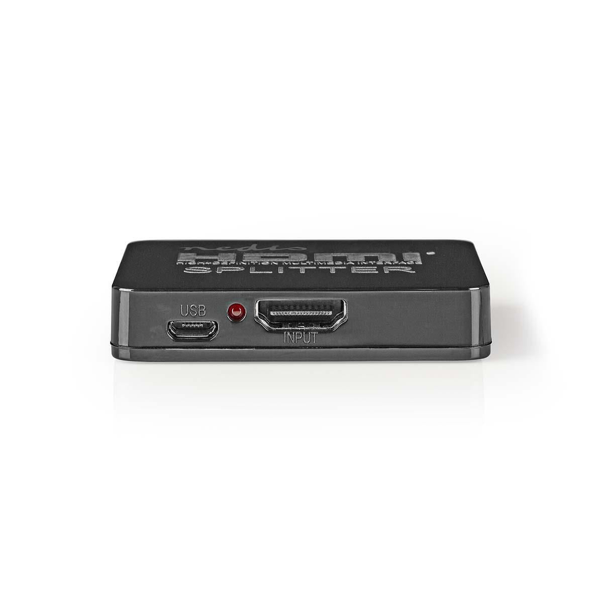 Nedis HDMI ™ Splitter | 2-Port port(s) | HDMI ™ -inngang | 2x HDMI ™ -utgang | 4K@30Hz | 2.25 Gbps | ABS / PVC | Sort