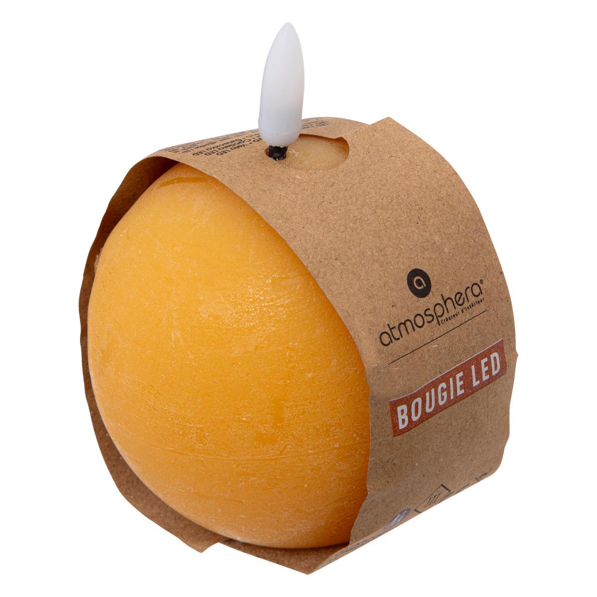 BOUGIE BOULE LED MOLIA JAUNE D.8CM