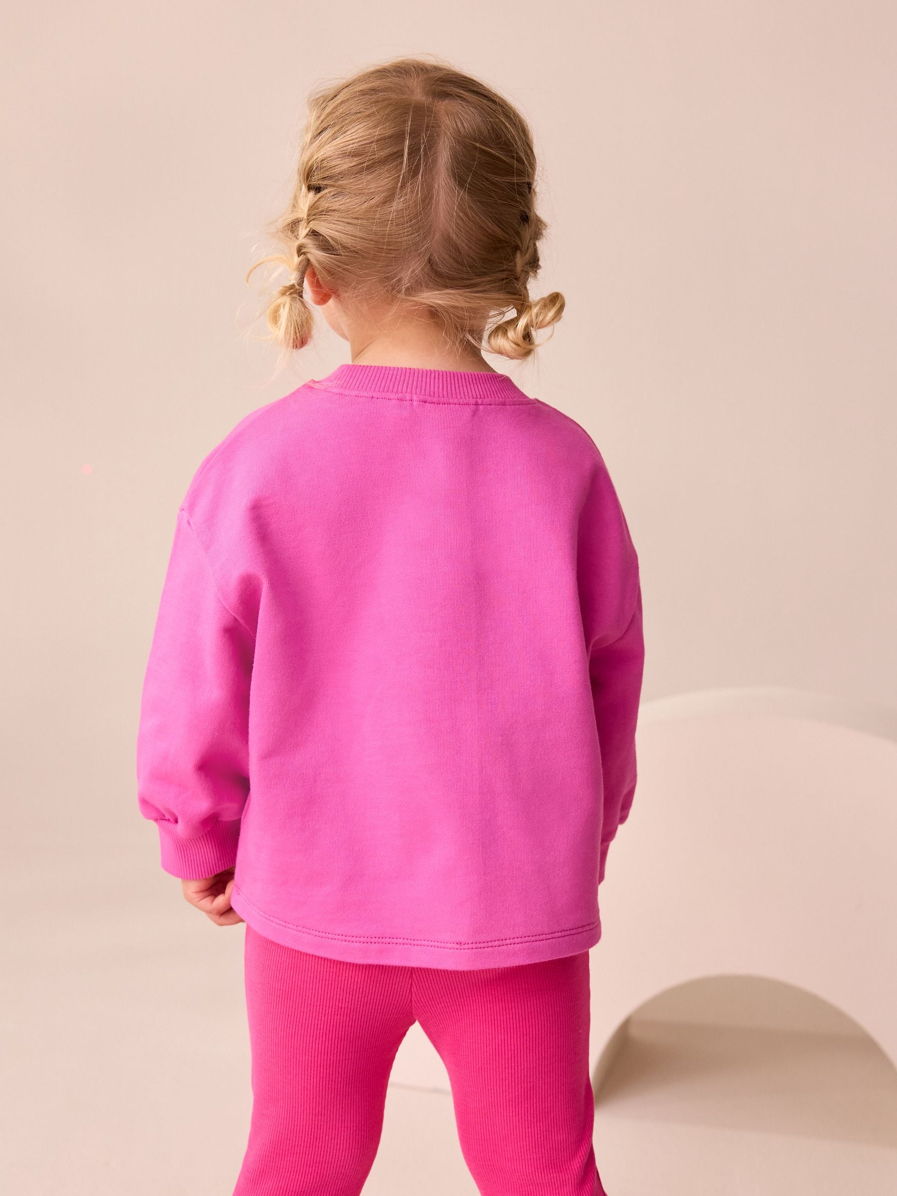 Roze regenboog met wolk en figuurtje - T-shirt met lange mouwen (3 mnd-7 jr)