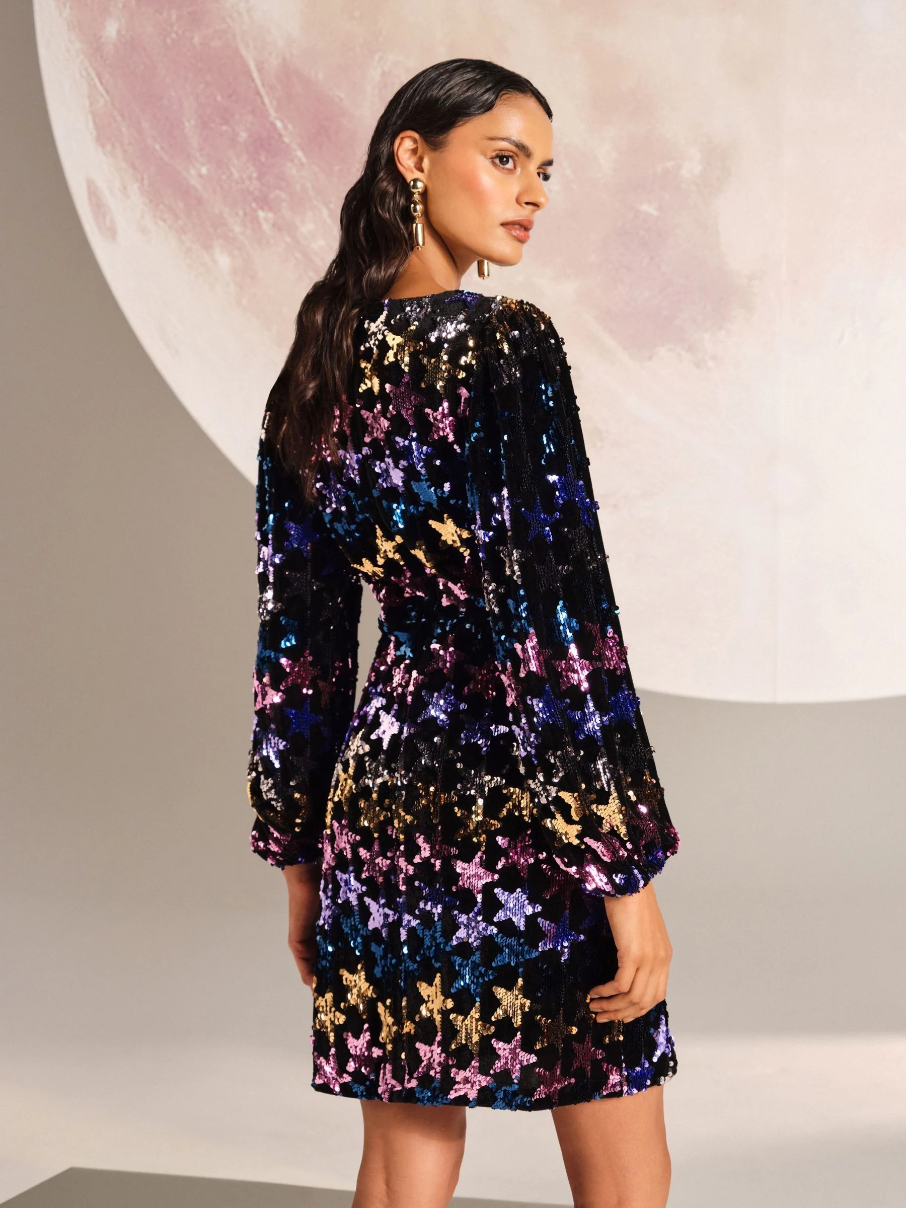 Love & Roses Sequin Velvet Mini Dress