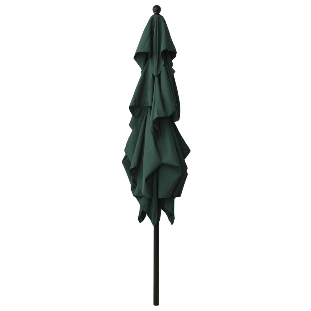 Parasol à 3 niveaux avec mât en aluminium 2,5 x 2,5 m vert