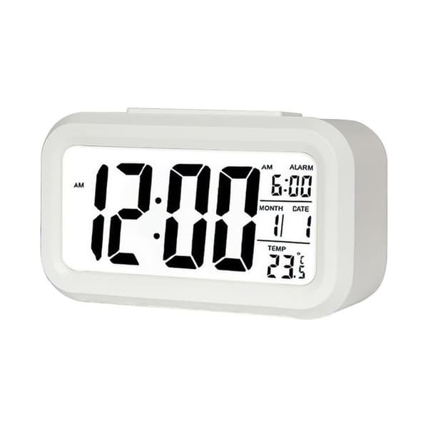 Digital LED Vekkerklokke - Hvit