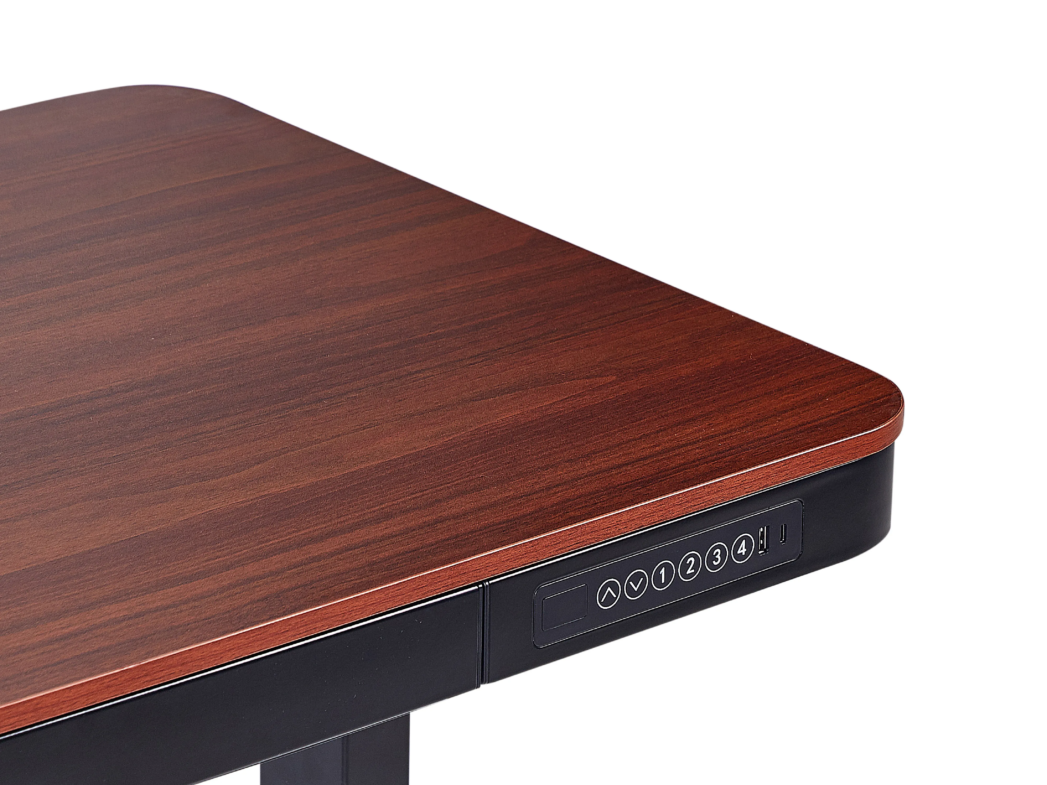 Elektrisch verstelbaar sta-bureau KENLY Donkerbruin 120 cm 60 cm met USB-poort