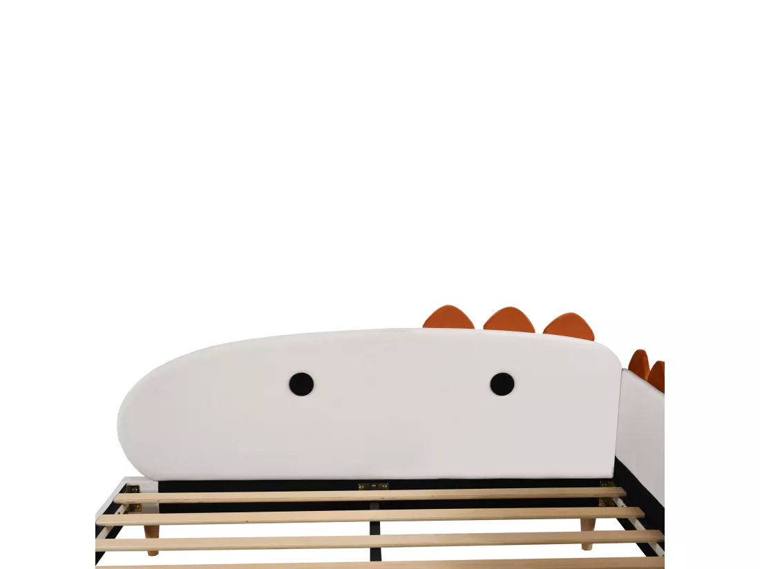 Lit banquette pour enfant 140x200cm - tissu en velours - Beige