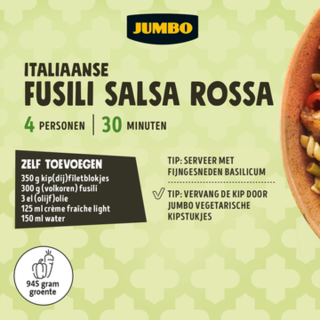 Jumbo Italiaanse Fusili Salsa Rossa Verspakket 4 Personen