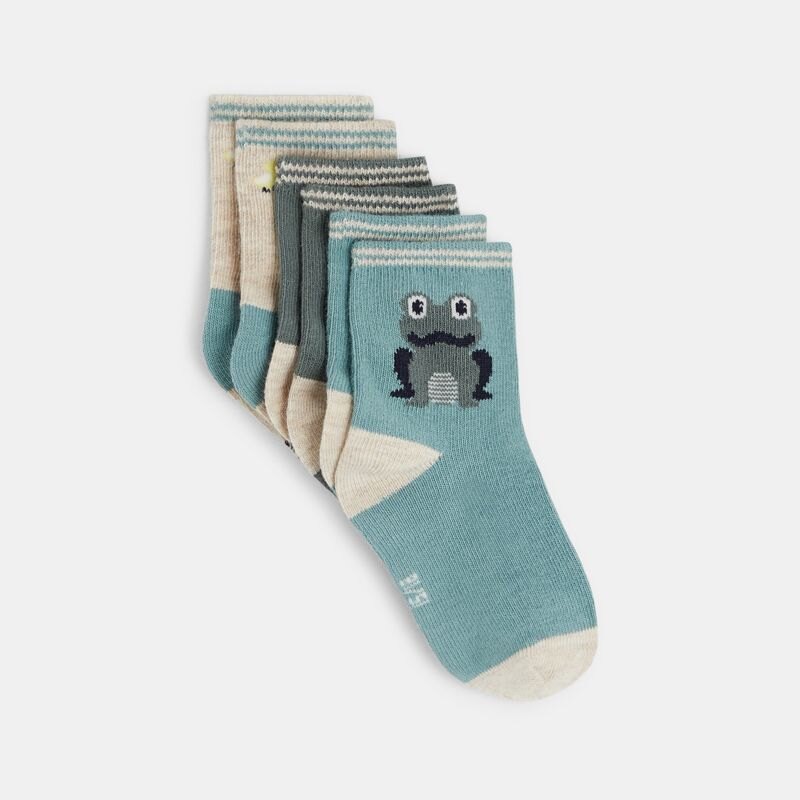 Chaussettes grenouille bleu bébé garçon Gris ou noir