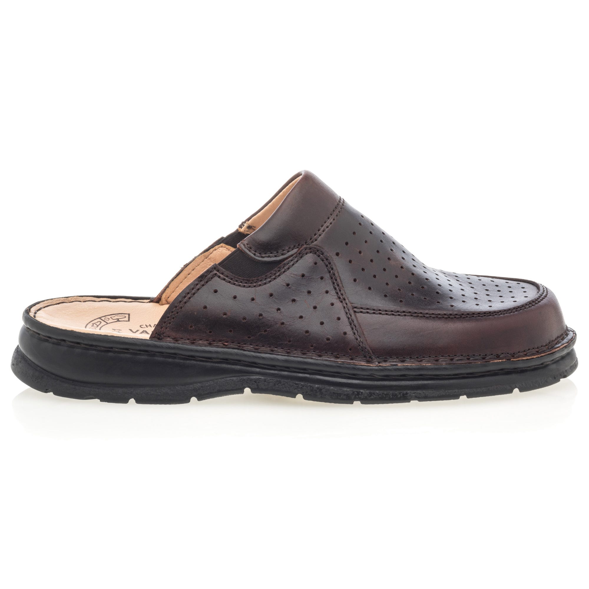 Sabots Homme en cuir cognac