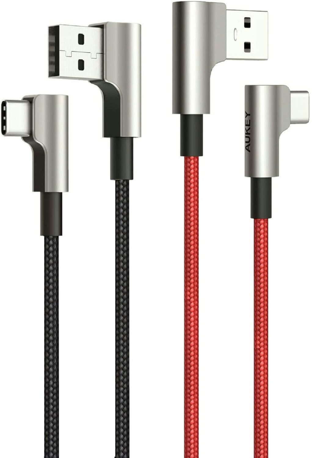 AUKEY CB-CMD32 2 Stück Ladekabel Rechtwinkliges USB-C Kabel, 1m Ideal für Spiele 90 Grad Schnellladekabel