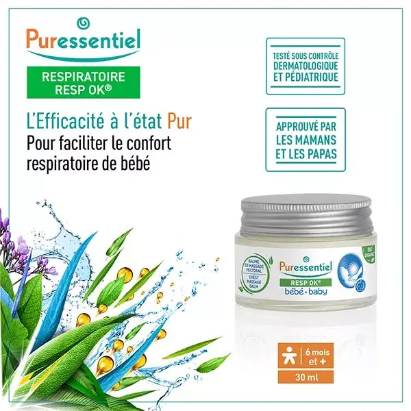 Bálsamo Respiratório para o Peito Puressentiel para Bebês 30ml