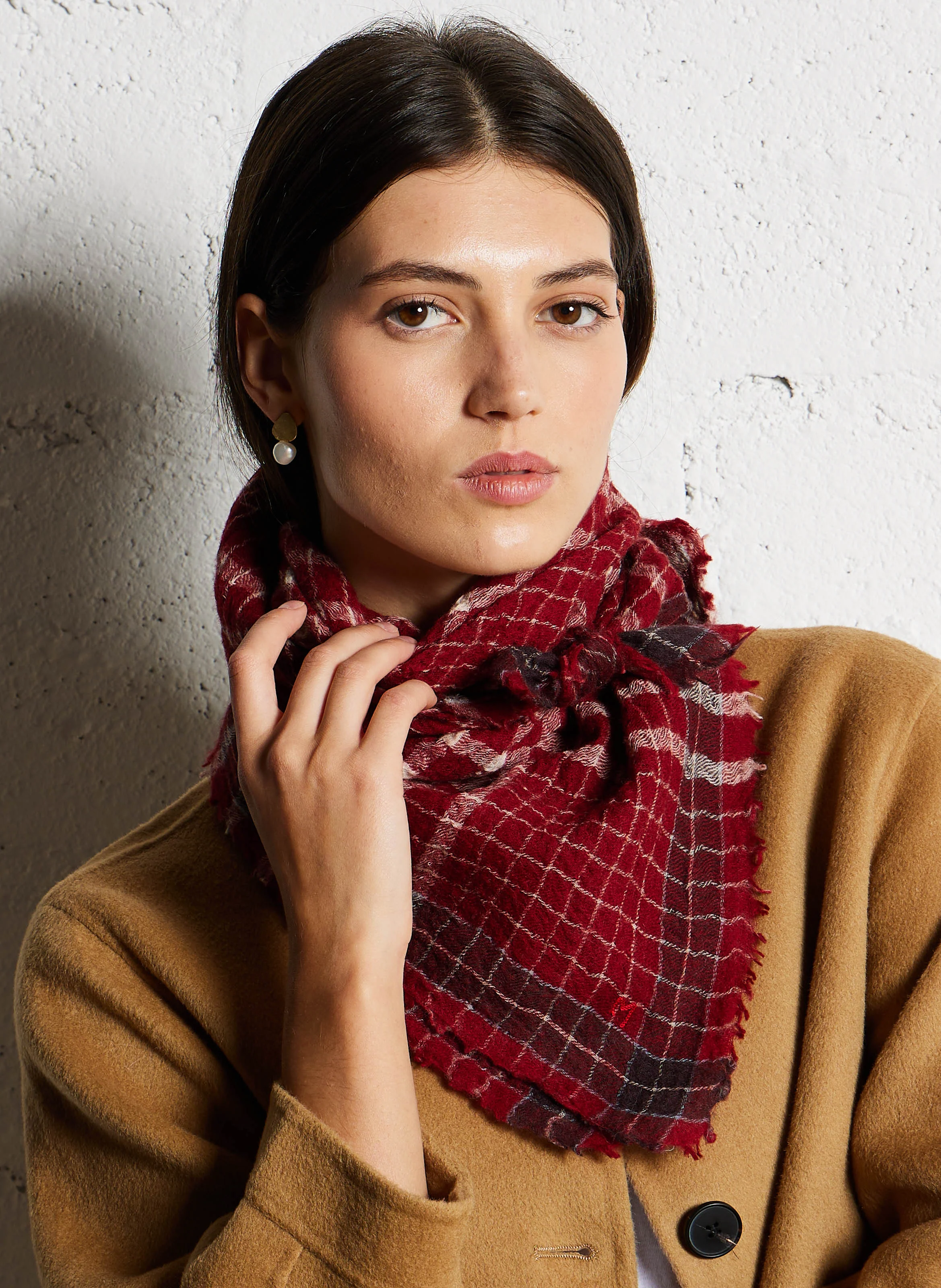 N°744 - Echarpe en laine | Rouge