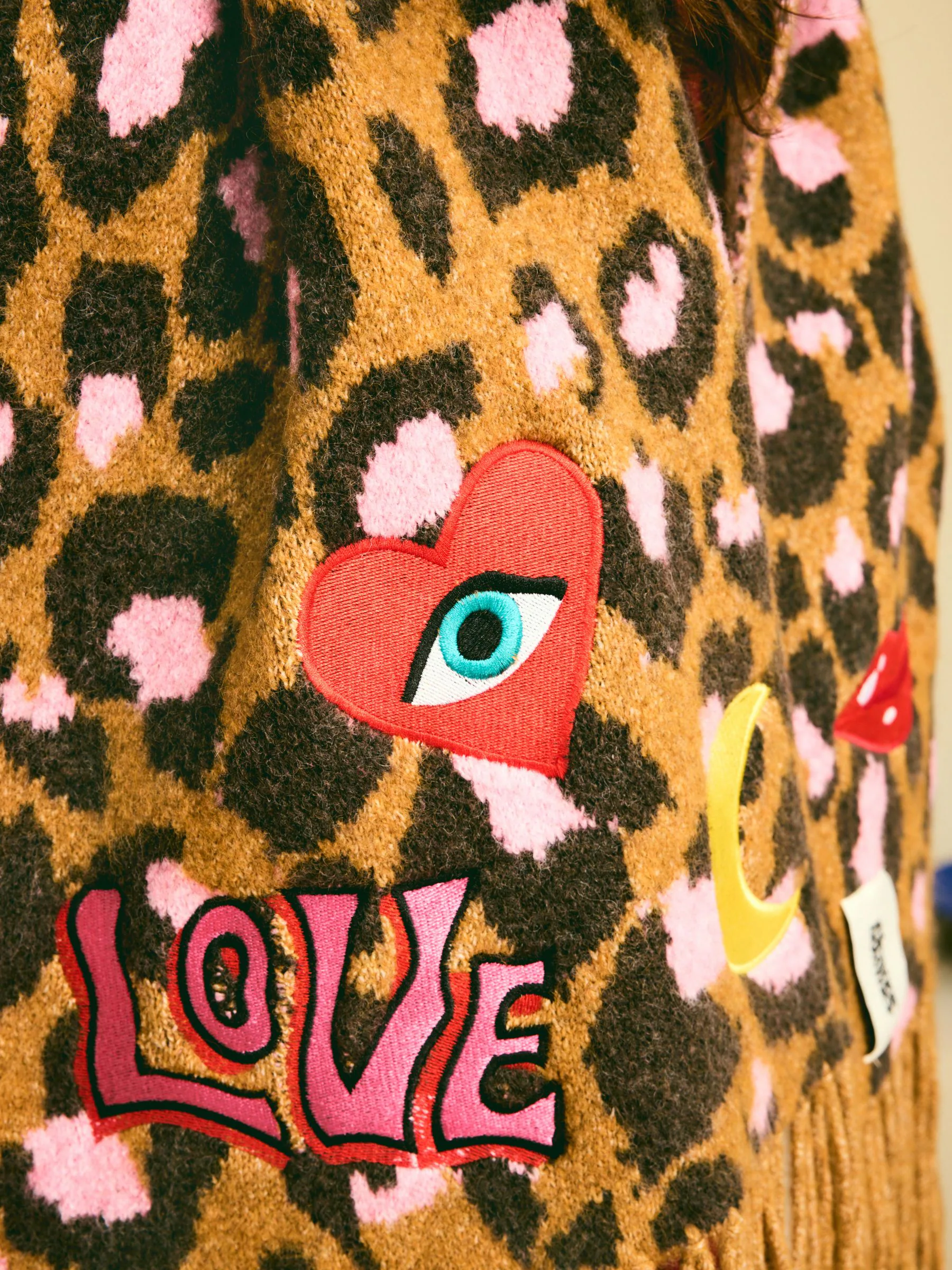 Eleanor Bowmer Leopard Print Embroidered Scarf