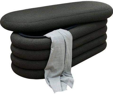 Bouclé - Poef - Modern Design - Beige - Opbergfunctie