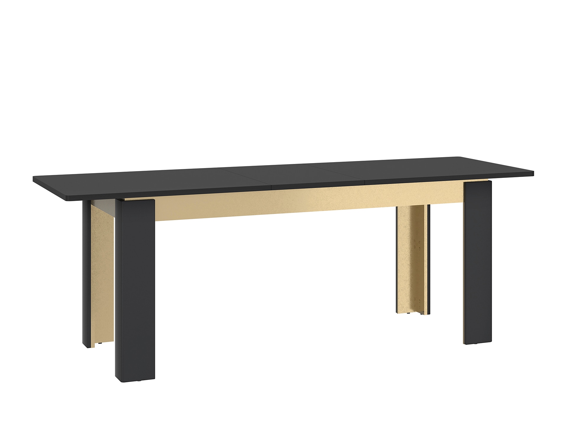 Esstisch NORICA 160-200x75,6 cm schwarz matt