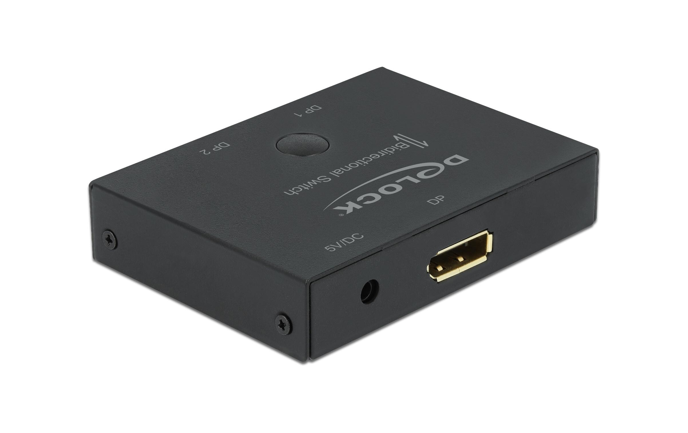 Switchbox 2 Port Displayport 8K/30 Hz BidirektionalDelock DisplayPort 2 - 1 Umschalter bidirektional 8K 30 Hz