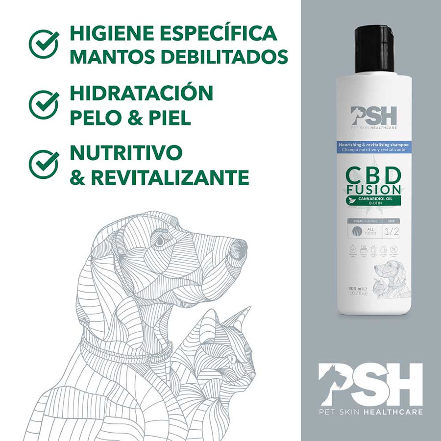 Shampoo PSH CBD Fusion para cães e gatos