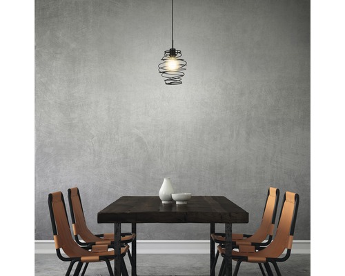 Hanglamp, 1-lichts, HxØ 130x21 cm, zwart
