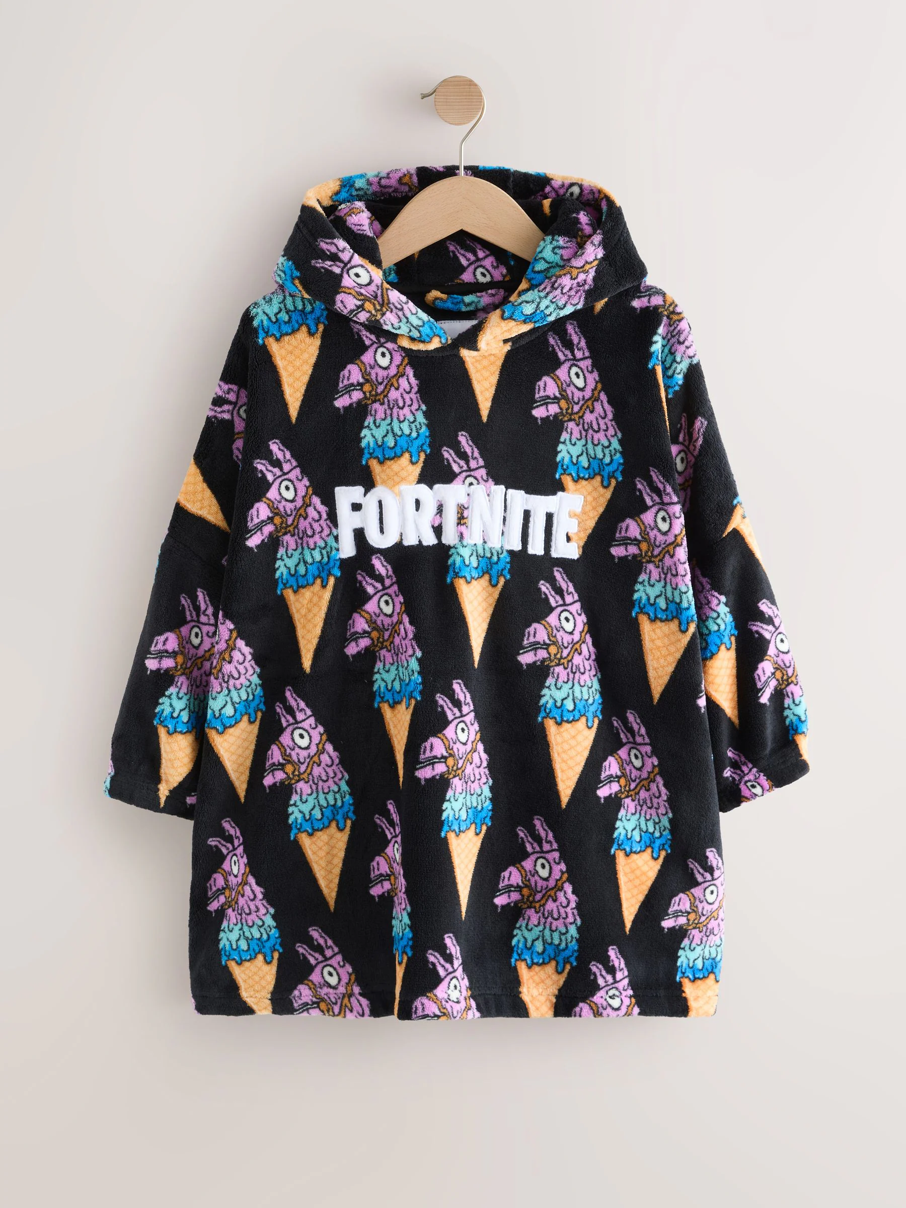 Zwart/blauw Fortnite - Fleece Blanket Hoodie (5-13yrs)