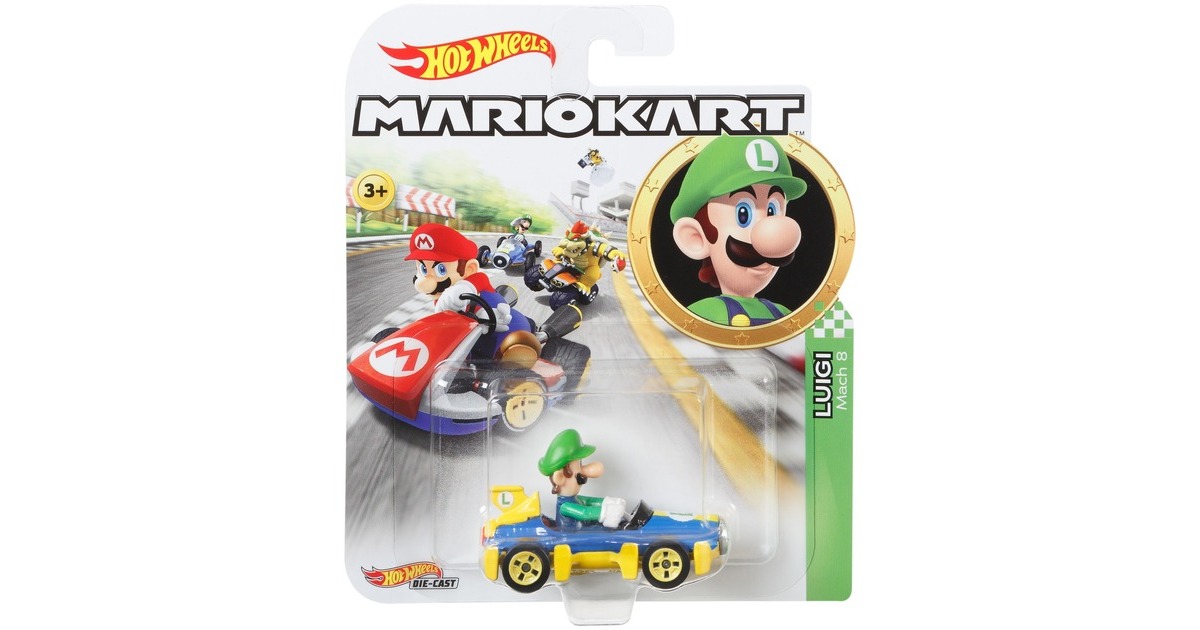 Hot WheelsMario Kart - Luigi, Mach 8 Voertuig Speelgoedvoertuig  (1:64)