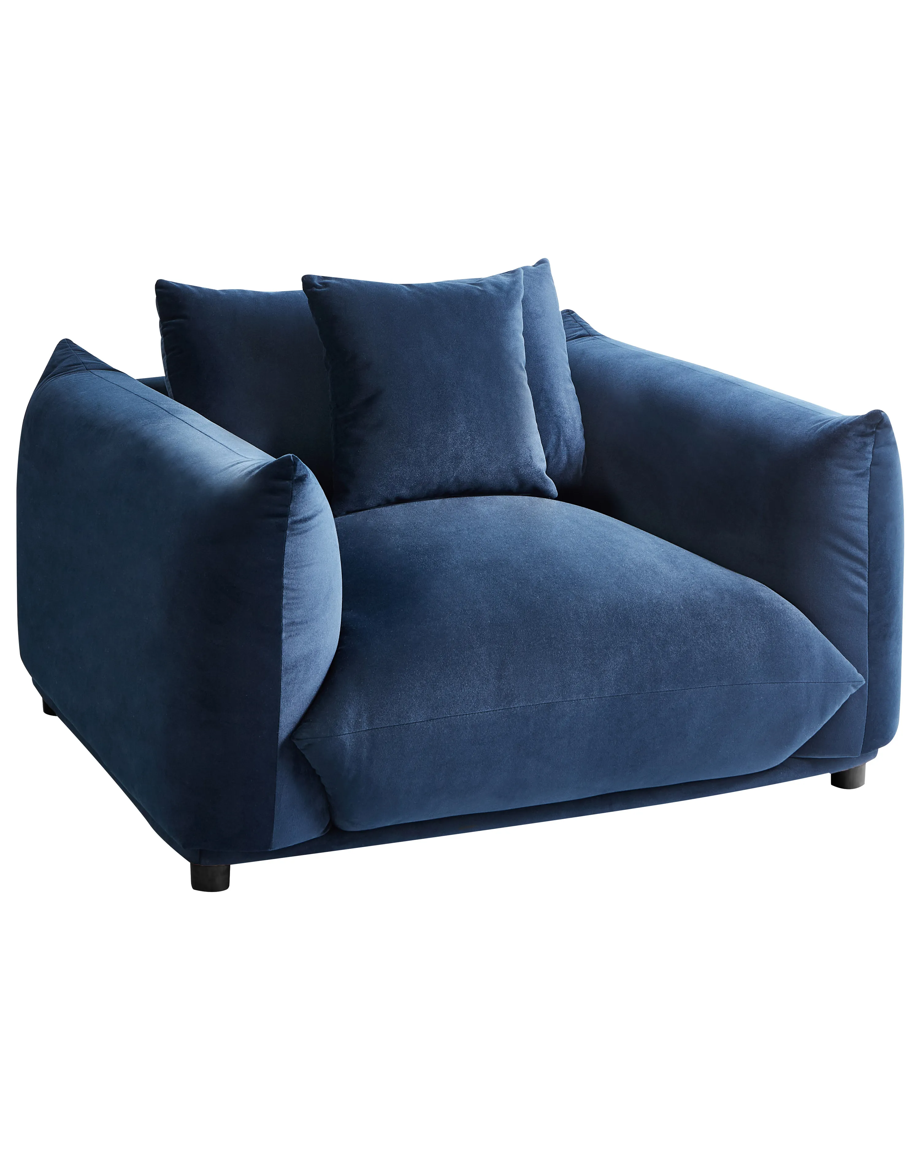 Fauteuil LUVOS Fluweel Donkerblauw