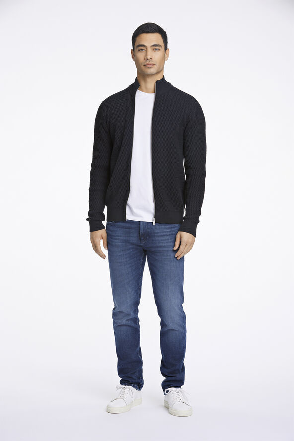Lindbergh Zip through structure cardigan Sort