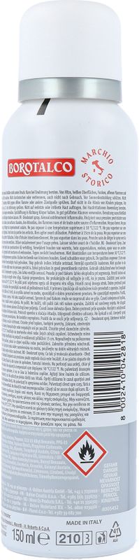 Borotalco - Pure Deodorant Spray - 150 ml - Zonder Aluminiumzouten