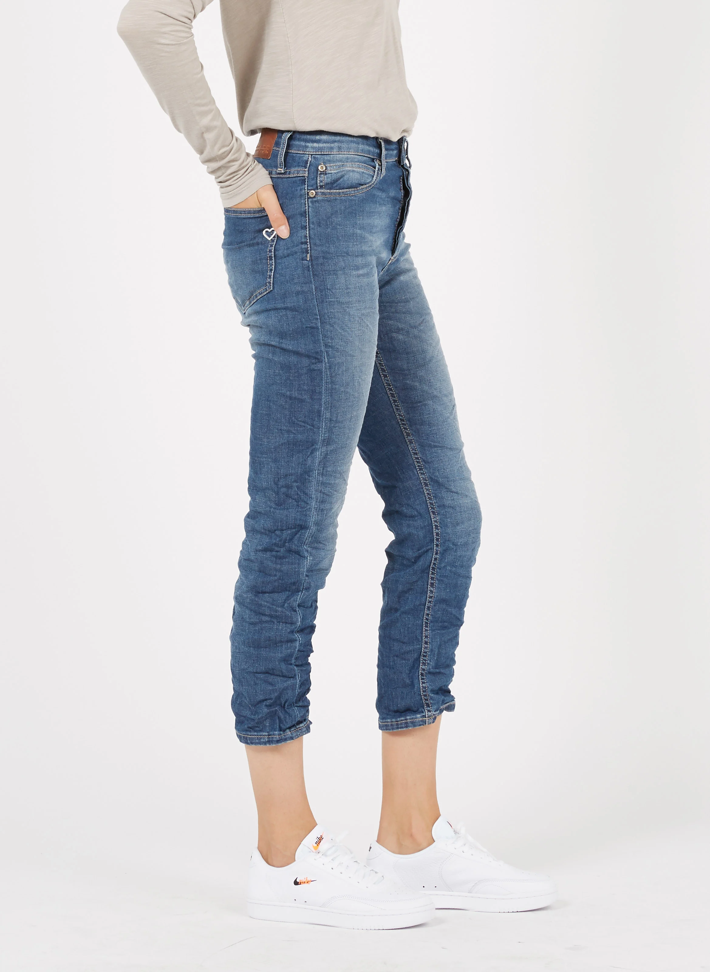 Jean cropped délavé | Bleu