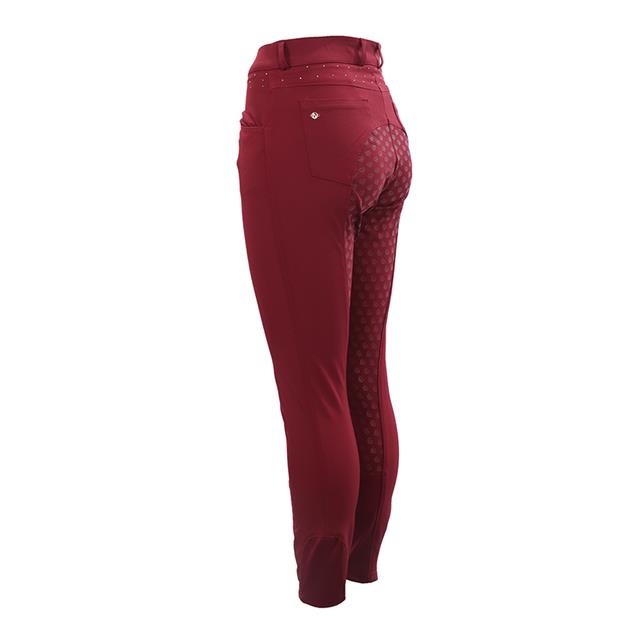 Paardrijbroek La Valencio LVWilhelmina Full Grip Donkerrood