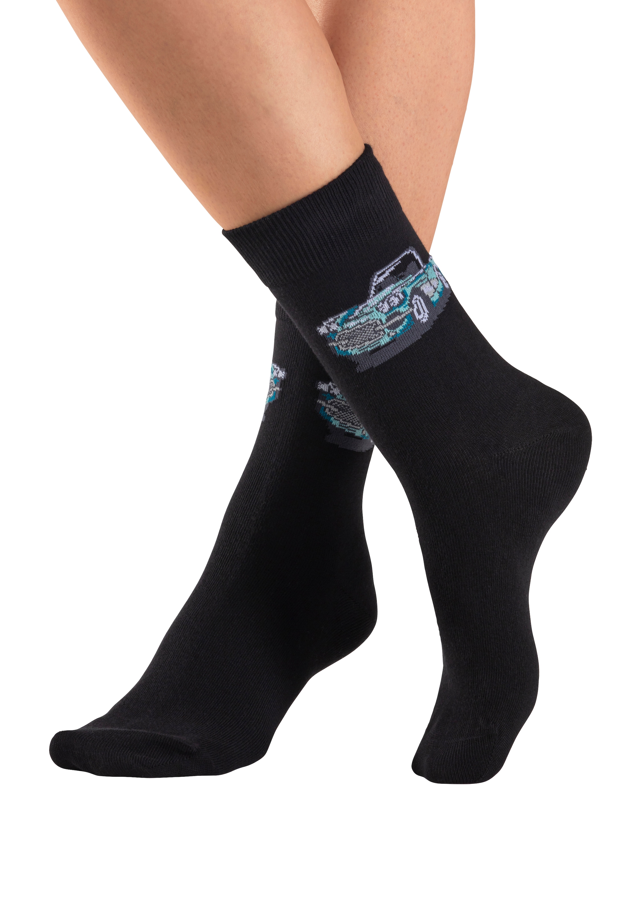H.I.S Freizeitsocken Packung, 5 Paar tlg. mit eingestrickten Motiven