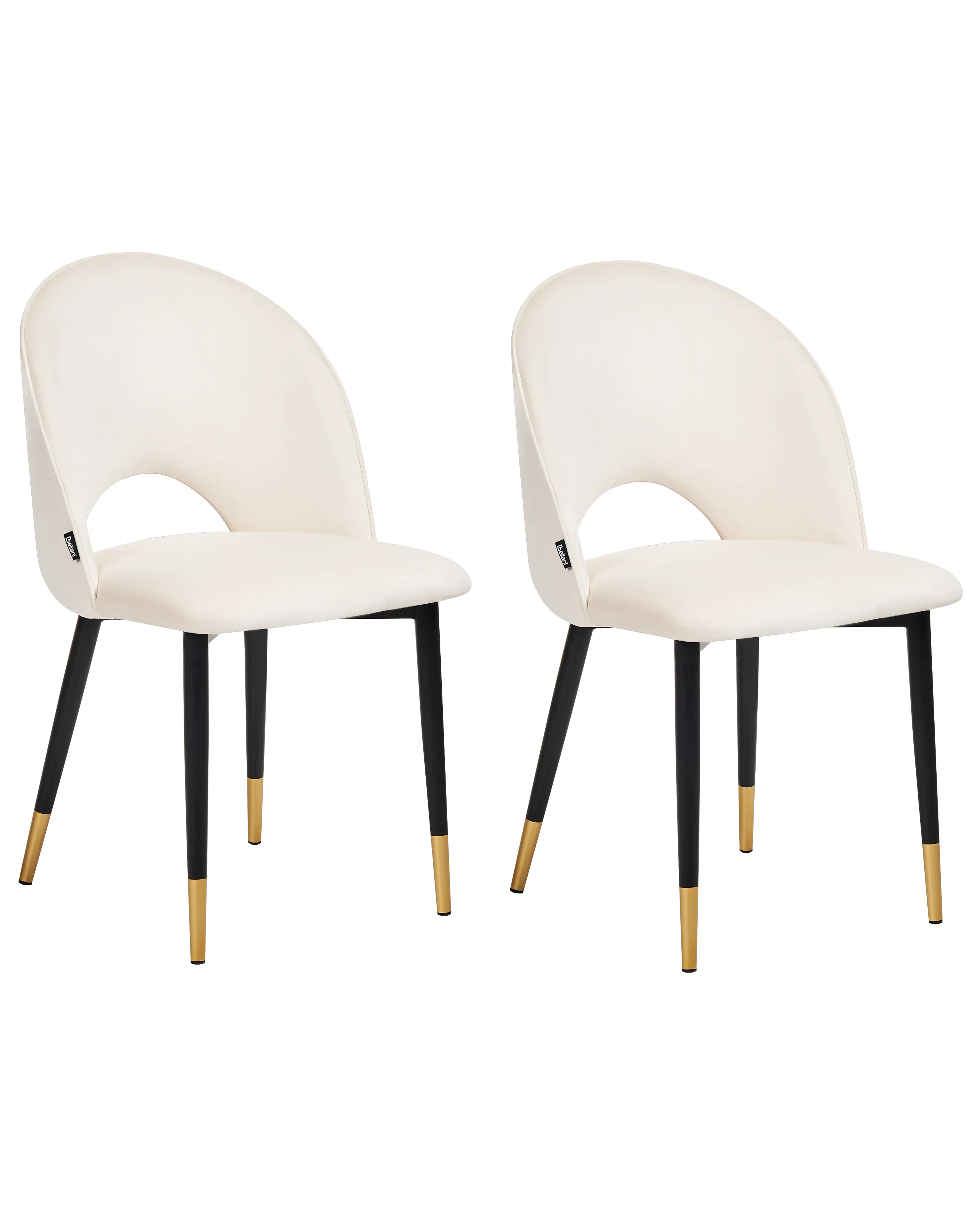 Set van 2 eetkamerstoelen MAGALIA Fluweel Lichtbeige