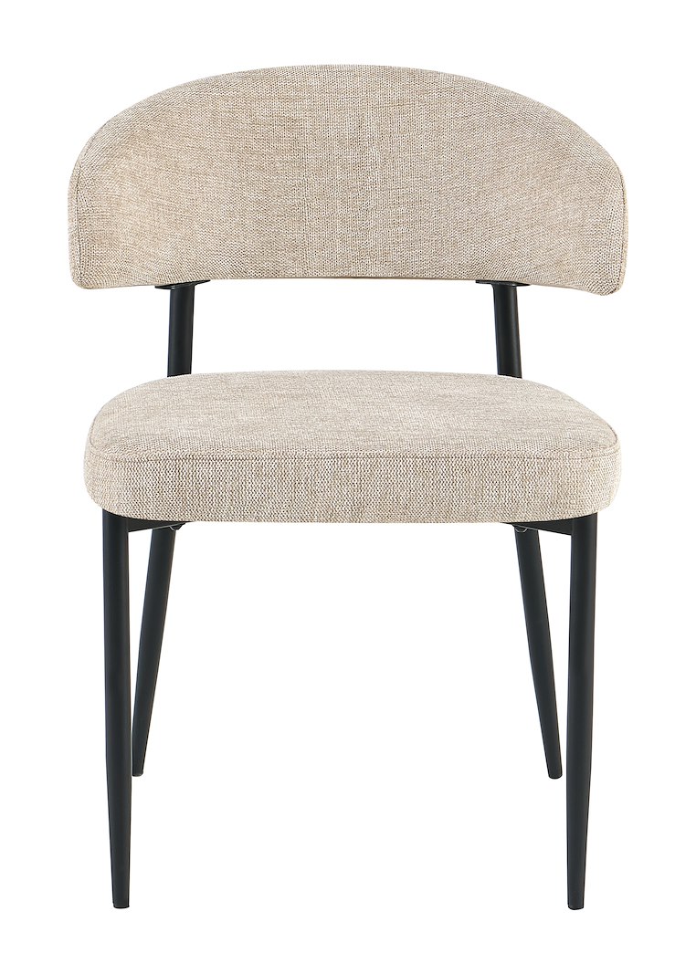 Camaro spisestol Tekstil Brego mørk beige 31, sortlakkerte ben