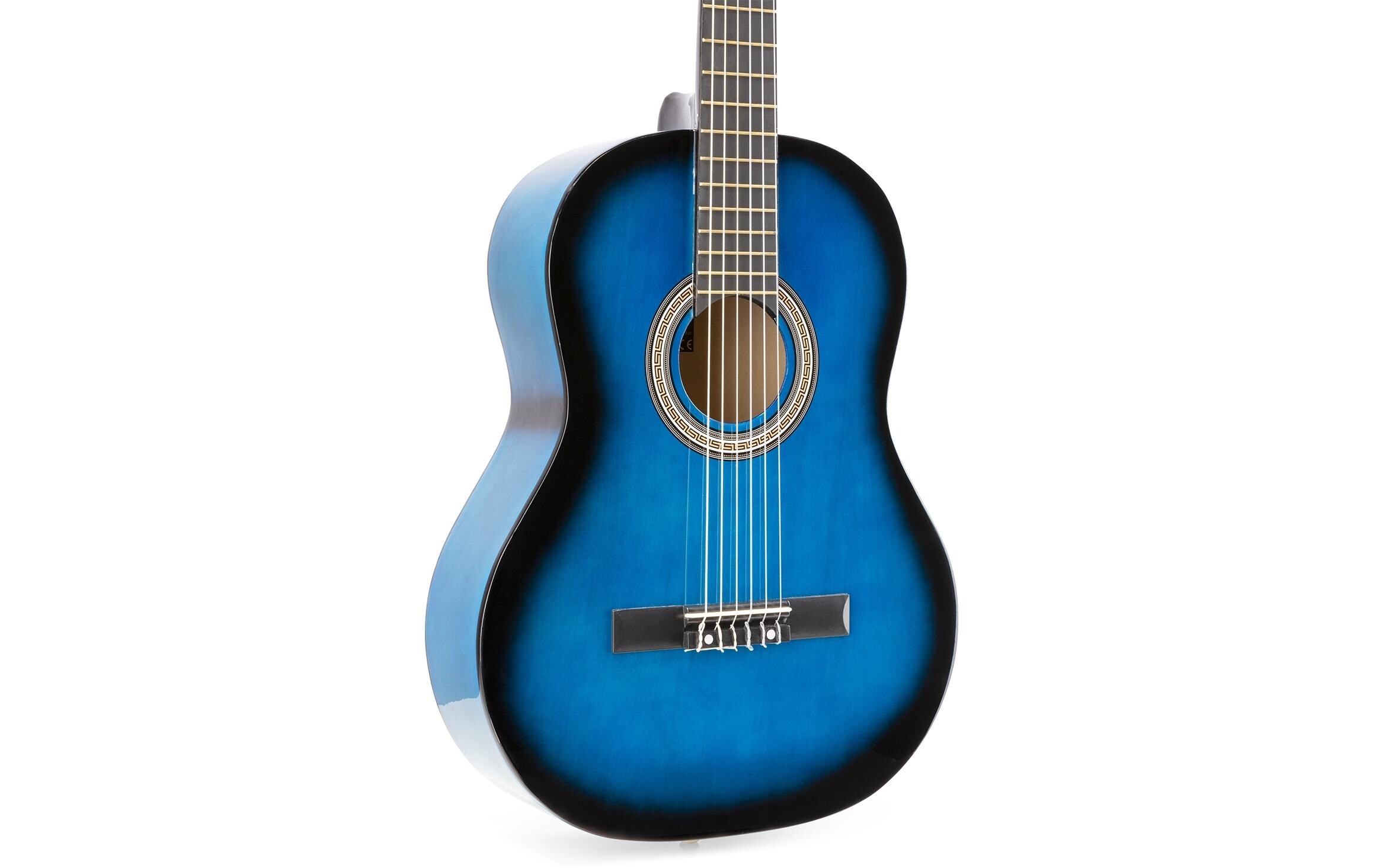Konzertgitarre SoloArt Set BlauKlassische Gitarre mit Zubehör